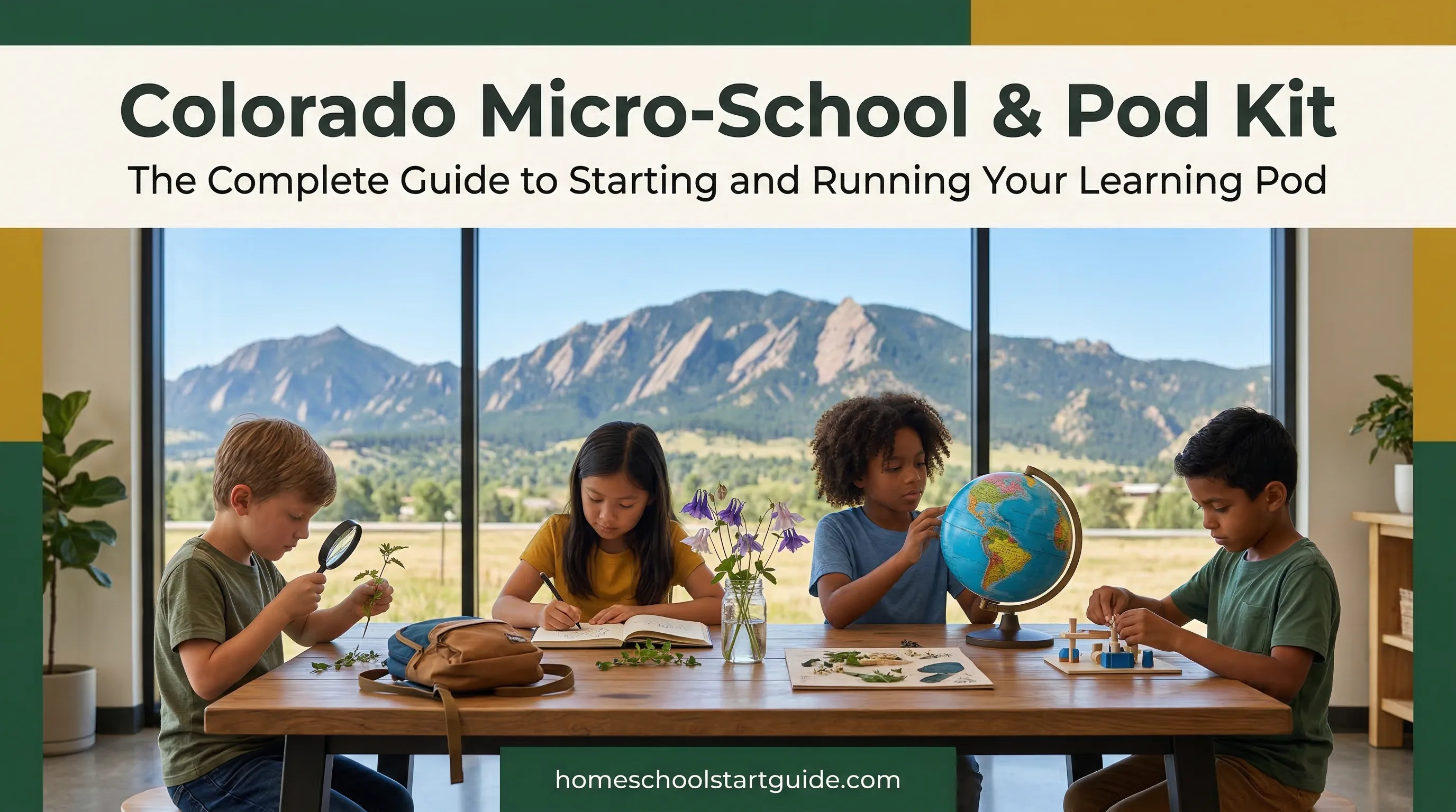 Colorado Micro-School & Pod Kit — Legal Framework, NOI Coordination for Multi-Family Groups, Private School Registration, 172-Day Scheduling, Facilitator Contracts, Budget Templates, Outdoor Education Integration, and Complete Setup Guide for Colorado Learning Pods and Micro-Schools